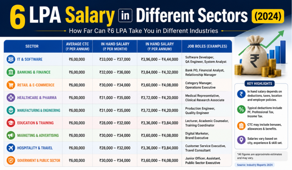 6 lpa in hand salary