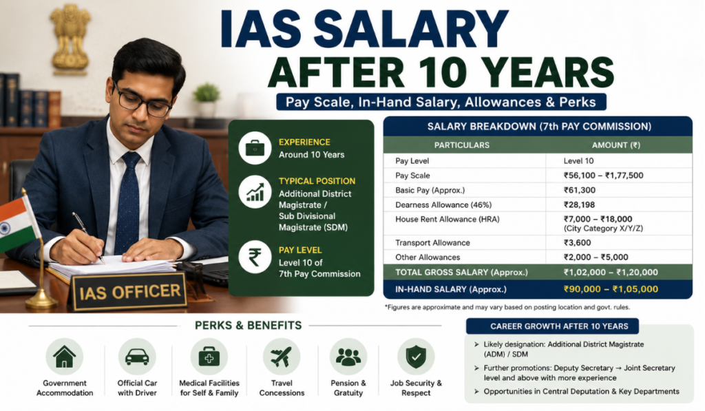 IAS salary after 10 years