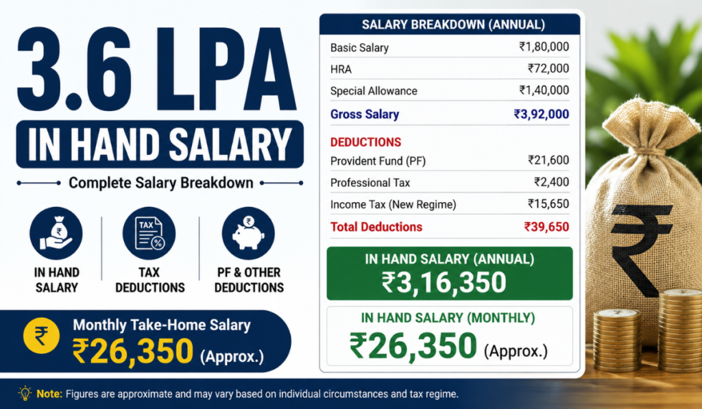 3.6 LPA In Hand Salary